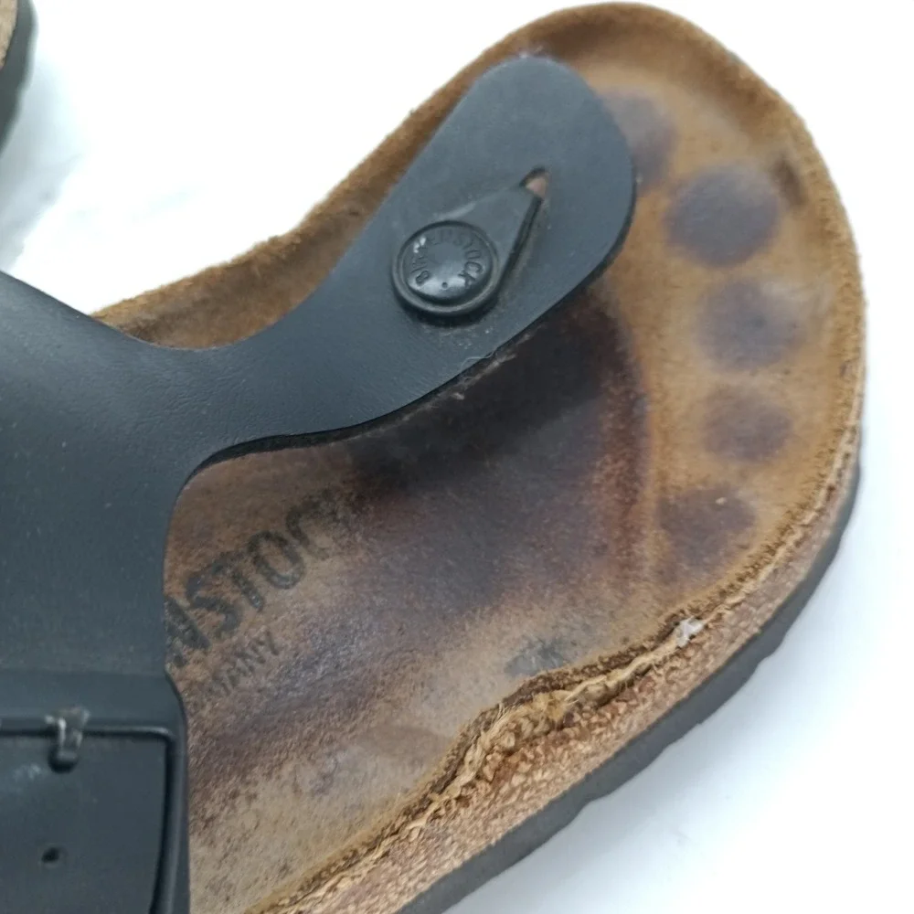 Birkenstock Gizeh Black Thong Sandals Women 38 L7 M5 Comfort Cork Shoes BI3